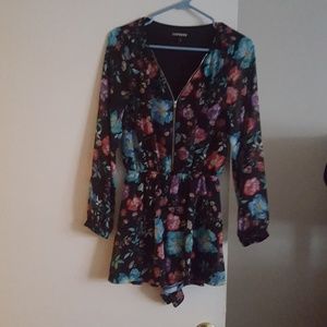 Express floral long sleeve romper